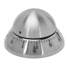 Mechanische timer met ronde, duidelijke cijferschaal, antislipvoet, roestvrijstalen keukentimer voor koken, massage, sauna en fitness.