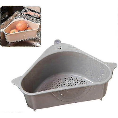 Sink Organiser, Triangular Sink Drain Shelf Drain Rack Storage Bracket Grau