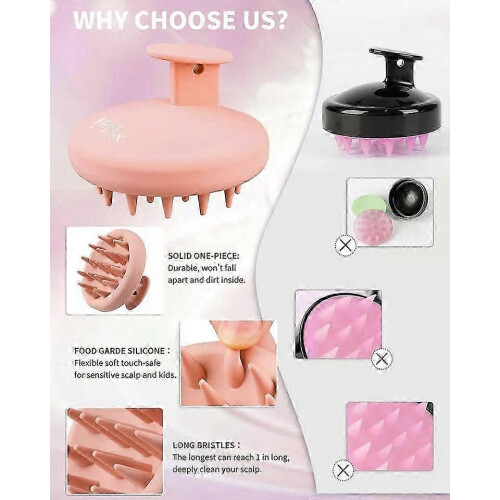Silikon-Kopfhautmassagebürste mit flexiblen Borsten für die Dusche 2