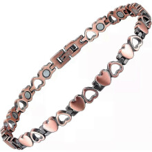 Efficient Copper Ankle Bracelet for Women, Magnetic 3500 Gauss 99.9% Pure Copper Adjustable Heart Shape Anklet