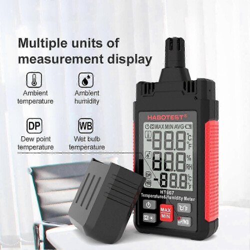 Efficient Digital Hygrometer, HT607, Four-in-one Multi-functional with Large Measurement Range 1