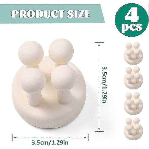 Toothbrush Holder-4 Pcs Toothbrush Holders for Bathroom,Multi-Function Hook Waterproof Self Adhesive Single Toothbrush 1