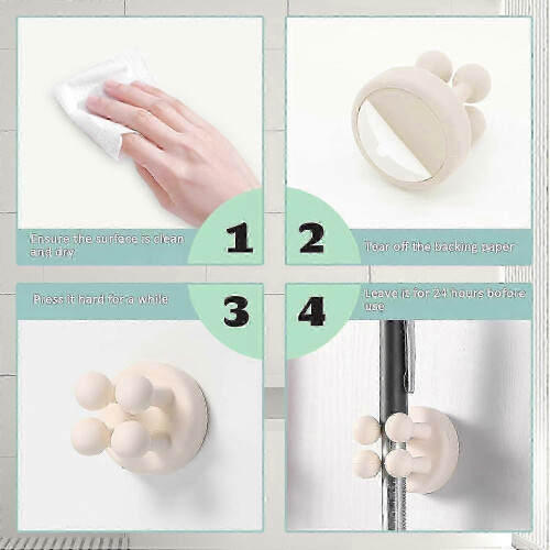 Toothbrush Holder-4 Pcs Toothbrush Holders for Bathroom,Multi-Function Hook Waterproof Self Adhesive Single Toothbrush 2