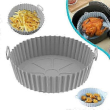 Reusable Silicone Mold for Air Fryer Air Fryer Silicone Bowl Gray--Blue