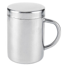 Tazza portatile a doppia parete in acciaio inox antiscottatura per caffè, tè e latte con coperchio, ideale per casa, ufficio e viaggi (300 ml)
