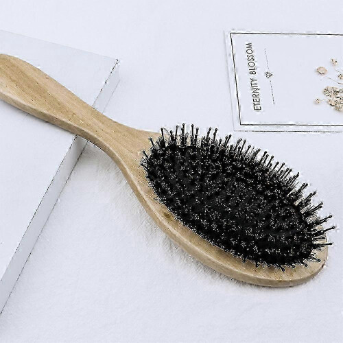 Pente de cerdas de javali para desembaraçar e melhorar a textura do cabelo (redondo) 1