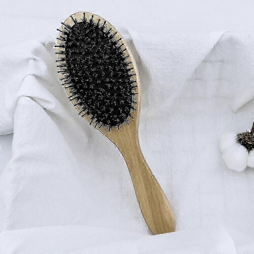 Pente de cerdas de javali para desembaraçar e melhorar a textura do cabelo (redondo) 2