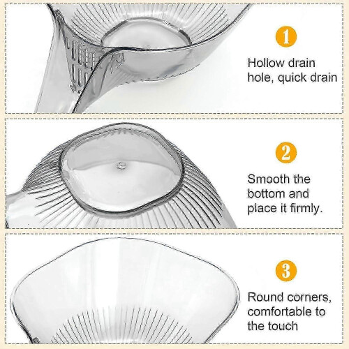 2Pcs Kitchen Drain Basket, Multifunctional for Vegetables, Pasta, Fruit, Salad 1
