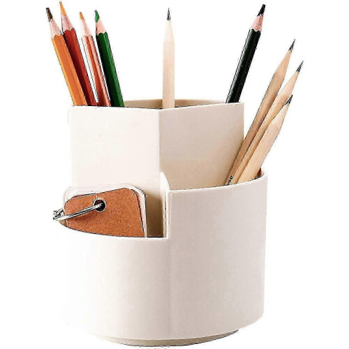 Sturdy Rotating Pen Bracket with 3 Compartments Desk Organizer Creative