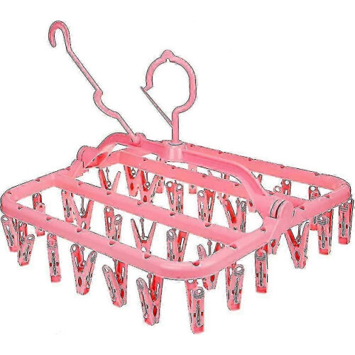 Foldable Sock Dryer with 32 Clips, Suitable for Multiple Scenarios