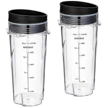Tazze di ricambio efficienti da 473 ml (16 oz) per frullatore personale compatto Ninja QB3001SS, con coperchi - Confezione da 2