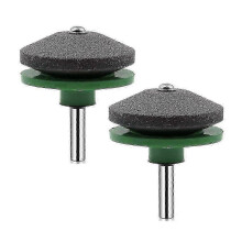 Gartengeräte-Schärfset, 5-teilig, zum Schärfen verschiedener Zubehörteile geeignet und mit diversen Elektrobohrmaschinen kompatibel.
