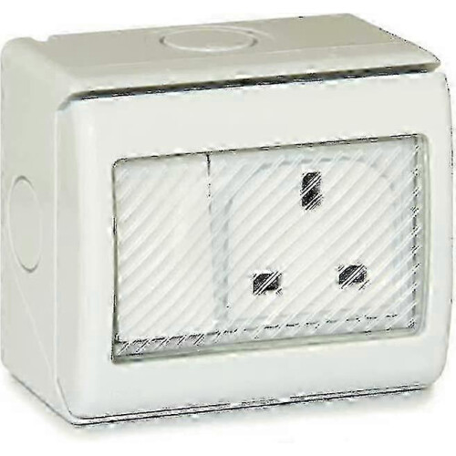 Prise commutée 1 poste IP55 étanche (1 pièce, blanc cassé)