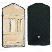 Organisateur de bijoux de voyage, étui à bijoux pliable enroulable anti-nœuds