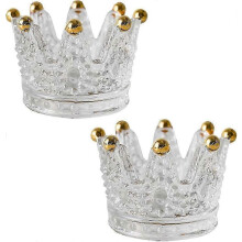 Cendrier en verre Crown résistant, cendrier de table décoratif transparent pour cigarettes et cigares, verre fait main