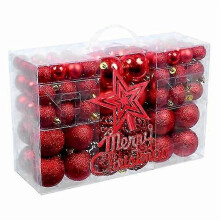 Sturdy Christmas Tree Decoration Kit 100Pcs, Hollow Plastic Ball Badges Add Warmth