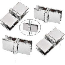 4-teiliges Set Scharnierclips für Glastüren, Edelstahl-Glasscharniere, Glasfaltscharniere, Türklemmscharniere, Küchenschrank-Glastüren