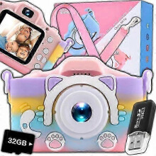 Digitale Kinderkamera, 40 MP + 32 GB Speicherkarte, mit Selfie- und Multifunktionstaste