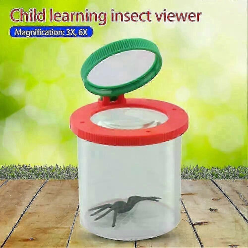 Durable Kids' Insect Observation Box with 3X 6X Magnifier - Science Explorer Tool - Yellow 2