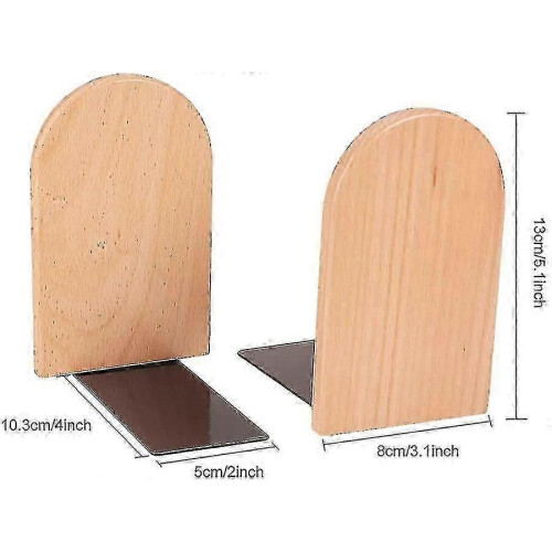 Sturdy Wooden Bookends, 4-Pack, L-Shaped, Space-Saving, Stable and Practical 1