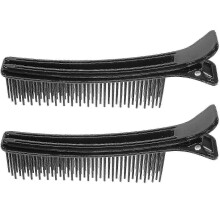 Zuverlässige Multifunktions-Friseurclips für Salon, Schneiden, Färben, Stylen und Stufenschnitt (kleine Größe, Schwarz), 2 Stück