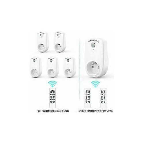 Sturdy Wireless Remote Control Sockets, 5-piece Kit 30-meter Remote Control Compatible with Most Devices