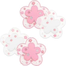 Lot de 4 dessous de verre Sakura en PVC antidérapants et lavables, pour tasses, verres et bouilloires.