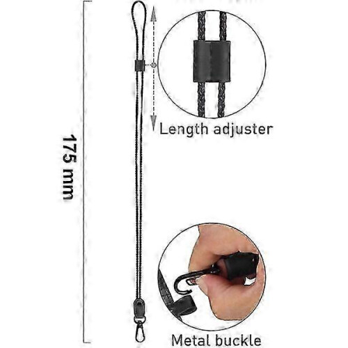 Lanière résistante pour téléphone avec fermoir métallique, adaptée à divers objets portables. 1