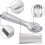 Conjunto de 4 pinças para servir salada em aço inoxidável de 20 cm (8 polegadas) com garfo e colher integrados. 1
