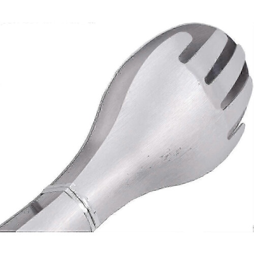 Conjunto de 4 pinças para servir salada em aço inoxidável de 20 cm (8 polegadas) com garfo e colher integrados. 1
