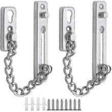 Türkettenschloss aus Edelstahl, robuste Sicherheitskette, extra dicker Schieberiegel, 2er-Set Haustürschlösser für Wohnungen