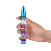 (Blue) Creative Colorful Oil Leak Pen Dual-Color Oil Drop Stress Relief Boredom Desk Toy for Kids Adults Birthday Christmas Gift