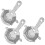 Set di 3 colini da cocktail a 4 punte, colore argento. 1