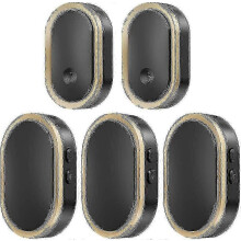 Wireless Doorbell Kit IP55 Waterproof, 300m Range, 2 Transmitters + 3 Receivers, 36 Ringtones, 5 Volume Levels