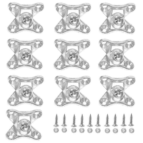10er-Set S Silberne Möbel-Eckwinkel 3,4 x 2,2 x 2 cm