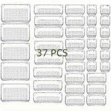 Organisateurs de tiroirs en plastique transparent, 4 tailles, conception transparente pour trouver facilement les objets