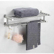Porte-serviettes de salle de bain de 50 cm avec une structure en forme de I stable et esthétique