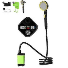 Outdoor Camping Shower Pump, Green, 9000 MAh, Multi-way Charging with Digital Display