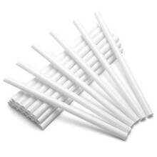 Tiges de maintien robustes en plastique blanc pour gâteaux, lot de 50, faciles à couper et résistantes, longueur 24 cm, diamètre extérieur 12 mm