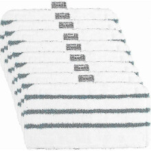 Kit de 8 lingettes de nettoyage pour balai vapeur, compatible avec de nombreux modèles, lavable en machine et durable.