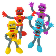 Creative Wire Robot Twisted Deformed Transforming Mini Figure Funny Stress Relief Prank Kids Toy Gift-4PCS