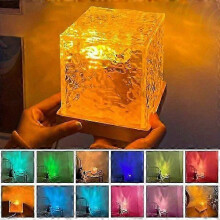 Lampe de projection robuste, 16 couleurs de flamme et d'ondulations d'eau, design rotatif, lampe de projection pour une ambiance romantique