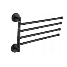 Porte-serviettes efficace avec kit de fixation pour trous borgnes, en acier inoxydable noir.