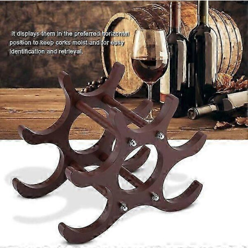 Sturdy Wine Rack, Pine Wood Material, 6-Bottle Capacity, Wine Storage Rack 1