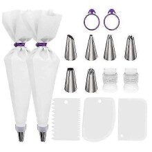 Zuverlässige Silikon-Spritzbeutel, hochelastisch, kein Ausbeulen, leicht austauschbare Düsen, 2er-Pack inklusive Adapter + Edelstahl