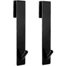 Crochet de porte noir antirouille amovible, lot de 2, cintre pour couloir ou armoire