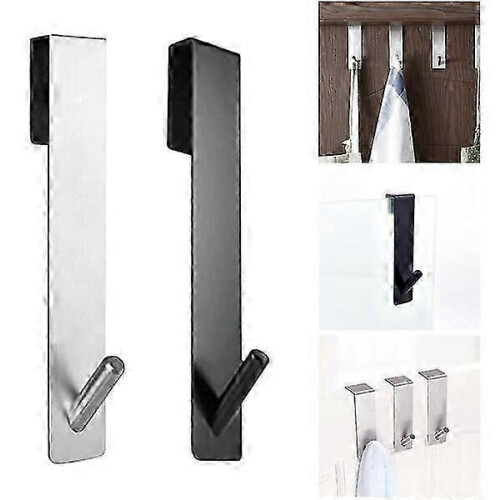 Over Door Hook Black Rustproof Removable 2 Pack Hallway Wardrobe Hanger 1