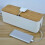 Efficient Storage Box with Wooden Texture Lid 34cm Wide Cable Organizer Container 4