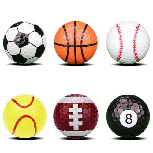 Bolas de golfe eficientes, elásticas e estáveis, kit com 6 peças para diversão esportiva.