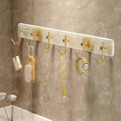 Gold-plated Big Hook Practical Durable Acrylic Home Storage Unique Design: Wall Hooks-1 2